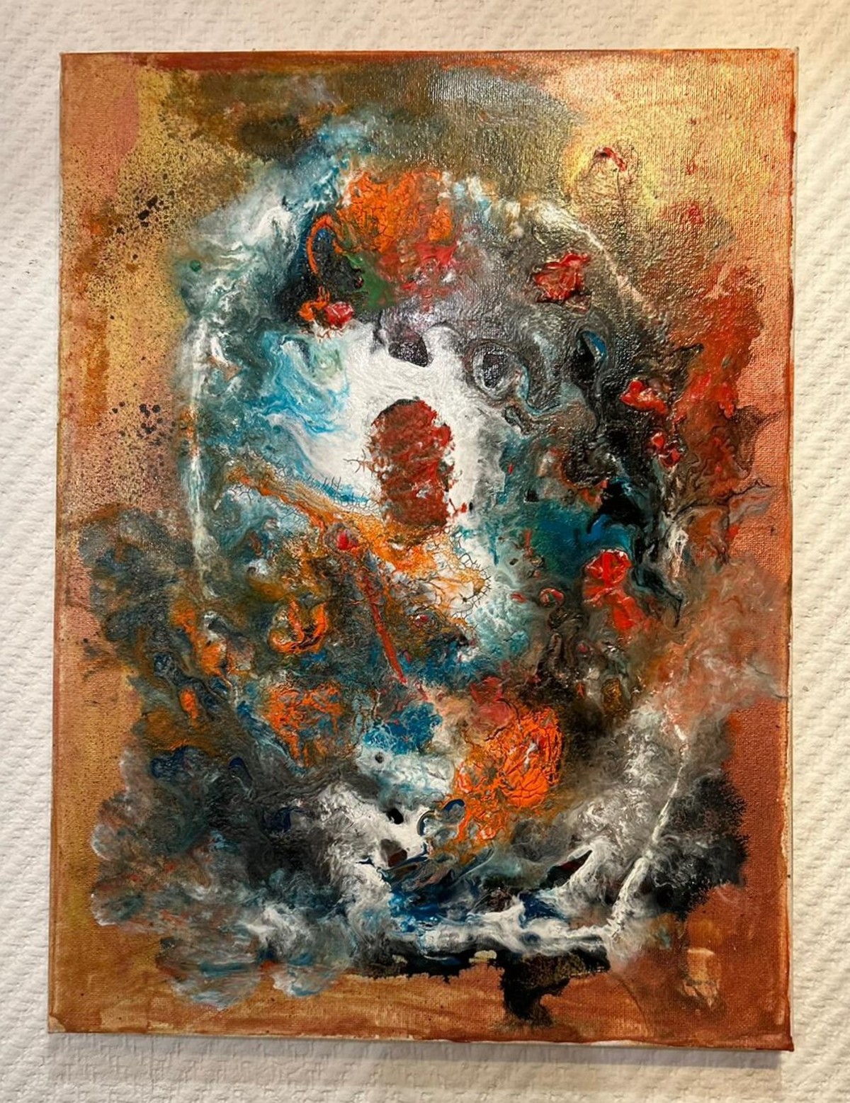 Cœur Incandescent — Tableau art contemporain textural par Keltoum