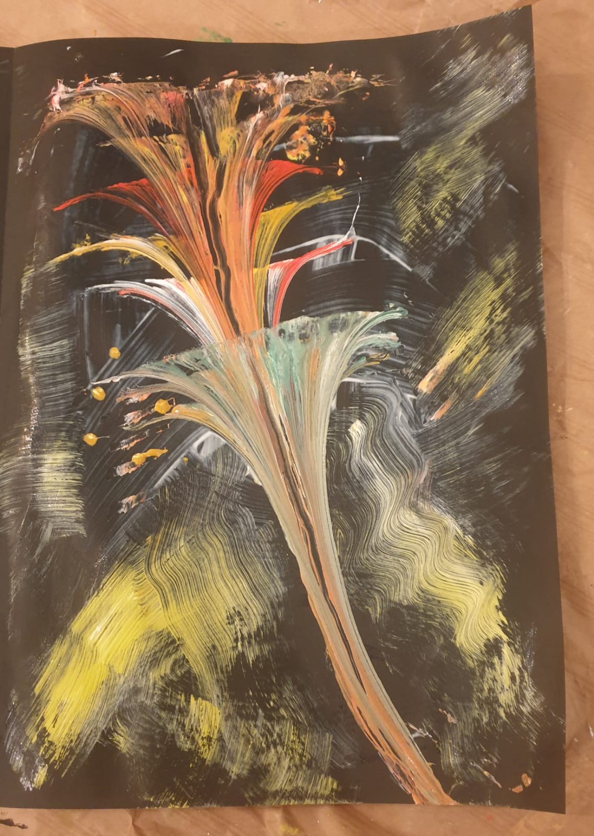 Éclosion de Lumière — Tableau art contemporain textural par Keltoum