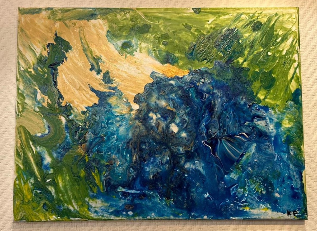 Eden Bleu — Tableau art contemporain textural par Keltoum